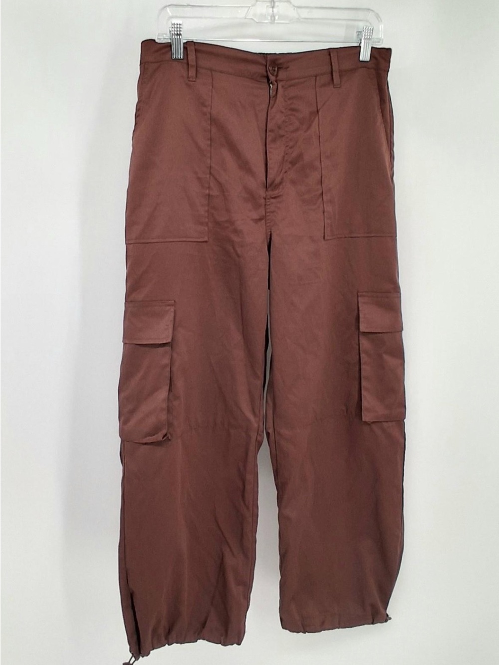 BCBGeneration Deep Brown Toggle Bottom Parachute Cargo Pants Size L